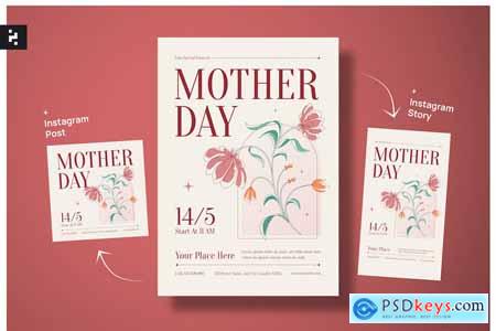 Mothers Day Flyer Floral Theme