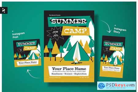 Summer Camp Flyer Mid Century Style
