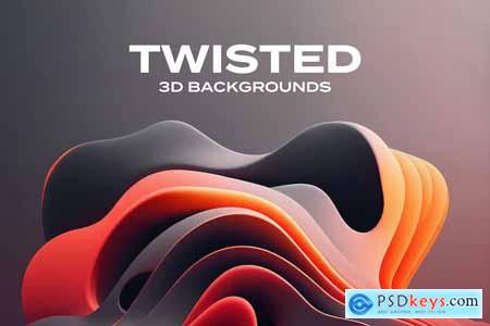 Twisted Liquid Shape 3D Backgrounds