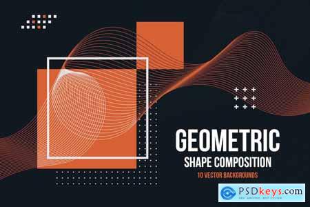 Futuristic Geometric Shape Composition Backgrounds