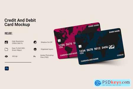 Credit And Debit Card Mockup