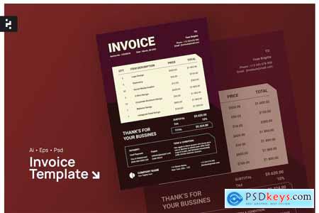 Red Simple Invoice