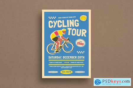 Retro Cycling Tour Event Flyer