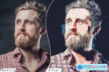 Real Vector Cartoon Painting Photoshop Action
