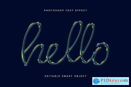 3D Holographic Chrome PSD Text Effect