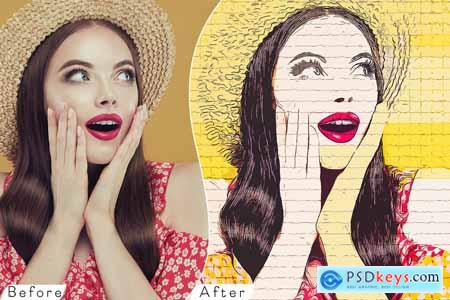 Real Vector Cartoon Painting Photoshop Action