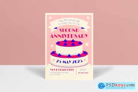 Pink Art Deco Anniversary Invitation