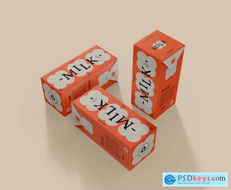 Milk Carton Boxes Mockup
