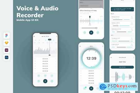 Voice & Audio Recorder Mobile App UI Kit