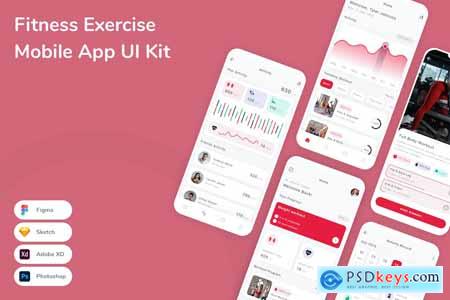 Fitness Exercise Mobile App UI Kit