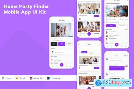 Home Party Finder Mobile App UI Kit