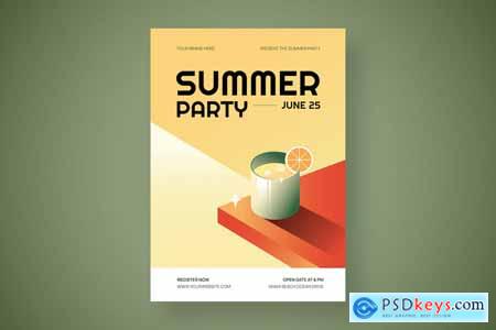Summer Party Flyer Art Deco
