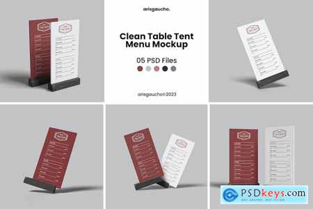 Clean Table Tent Menu Mockup