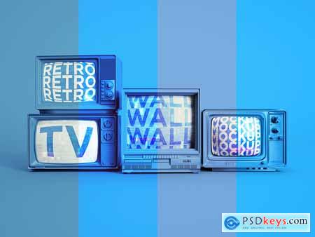 Retro TV Wall Mockup 001