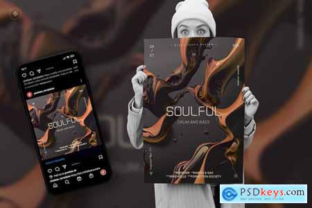 Soulful  Abstract Poster, Flyer Template