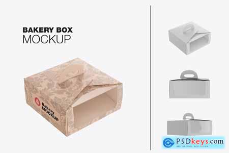 Cardboard Box with Plastic Window Mockup