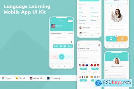Language Learning Mobile App UI Kit