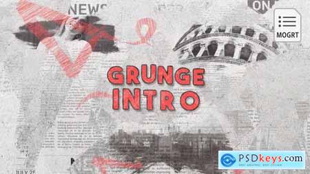 Grunge Brush Logo Intro - MOGRT 44527698