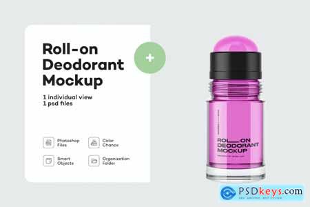 Clear Glass Roll-On Deodorant Mockup