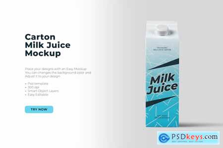 Milk Juice Carton Mockup