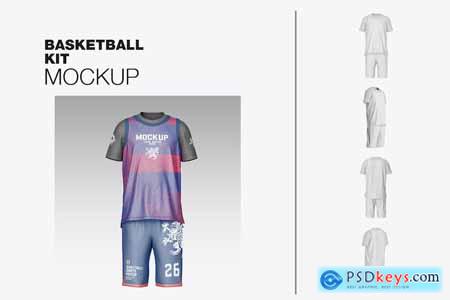 Set Basketball Kit with Internal T-shirt Mockup