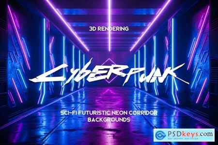Sci-Fi Futuristic Neon Cyberpunk 3D Backgrounds