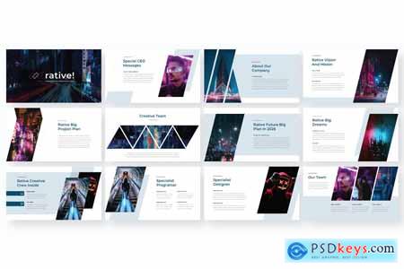 Rative Creative Cyber Punk Business PowerPoint