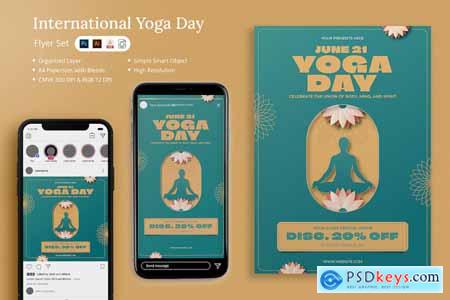 Rigena - International Yoga Day Flyer Set