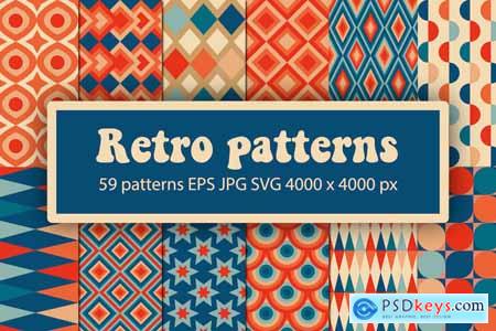 Vintage retro seamless patterns pack