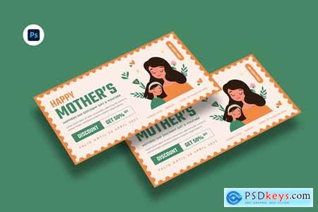 Love Mothers Day Discount Voucher Design Template