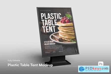 Plastic Table tent Mockup