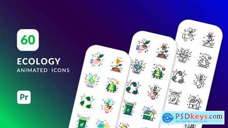 60 Ecology Animated Icons Premiere Pro MOGRT 44651554