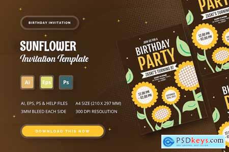 Sunflower - Birthday Invitation