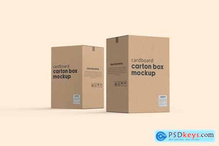 Vertical Cardboard Carton Box Mockup for Packaging