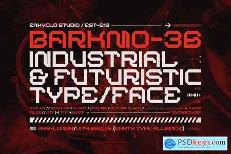 BARKMO-36 Futuristic Mecha Cyberpunk Font