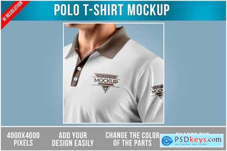 Close-up Polo T-Shirt Mockup