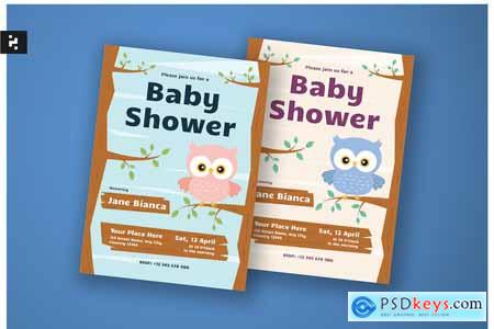 Baby Shower Invitation Cute Owl Theme