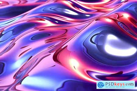3D Liquid Gradient Chrome Abstract Background