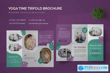 Yoga Time - Trifold Brochure