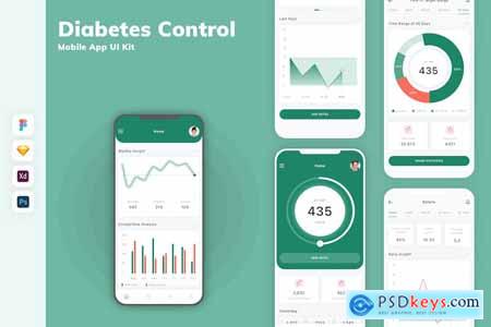 Diabetes Control Mobile App UI Kit