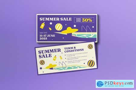 Purple Flat Design Summer Sale Voucher