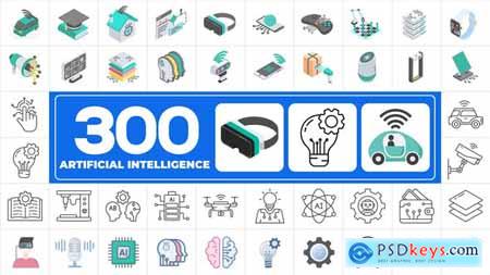 300 Icons Pack - Artificial Intelligence 45364492