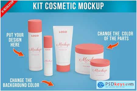 Cosmetic Body Skin Care Set Mockup