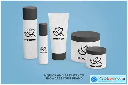 Cosmetic Body Skin Care Set Mockup