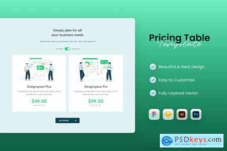 Pricing Table UI Component 29R2LGK