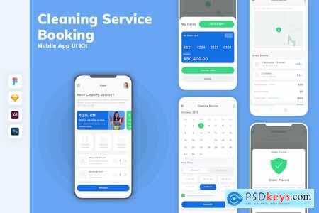 Cleaning Service Booking Mobile App UI Kit