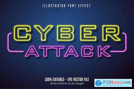 Cyber Attack - Editable Text Effect, Font Style