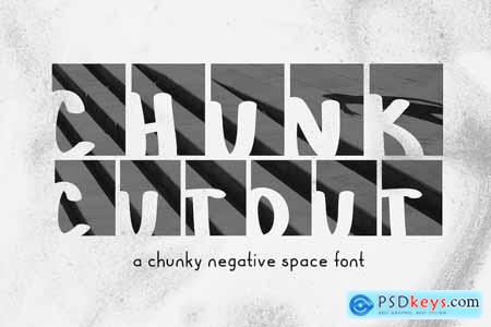 Chunk Cut Out Negative Space Font