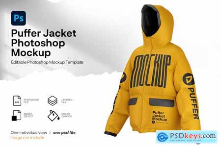 Puffer jacket mockup front view