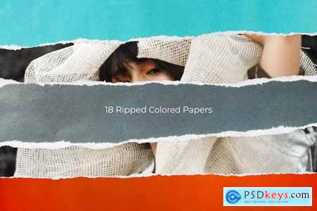 18 Ripped Colored Paper Overlays